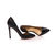 Black snake patent leather pointed head pump