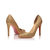 Gold pyrography gold satin pointed head pump