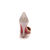 white pyrography champagne satin pointed head pump