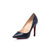 Croco pattern leather pointed head pump