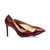 Croco pattern leather pointed head pump