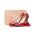 Red croco leather pointed head pump