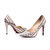 Snake pattern leather pointed head pump