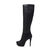 Leather platform pump long boots