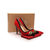 Red suede leather rivet pointed head pump