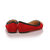 Red suede leather rivet pointed head flat