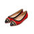 Red suede leather rivet pointed head flat