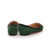 Green suede leather rivet pointed head flat