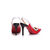 Red patent leather pointed head slingback pump