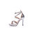 Rivet silver leather tie pump sandal