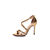 Golden metallic crack leather pump sandal