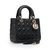 Lady Dior Bag Small Black Leather (Gold)