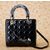 Lady Dior Bag Small Black Pattern Leather (Gold)