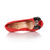 Quilting red leather bow-tie peep toe pump