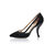 Black suede leather pointed head pump