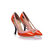 Orange leather pointed head pump