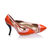 Orange leather pointed head pump