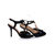 Black patent leather pump sandal