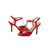 Red patent leather pump sandal