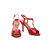 Red patent leather pump sandal