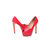 Red patent peep toe platform pump