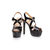 Black patent leather platform pump sandal