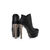 Quilting leather platform pump short boots