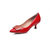 Red patent leather pointed head pump