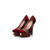 Multiple color stripe fabric platform pump