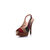 Multiple color stripe fabric peep toe platform pump