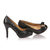 Quilting black leather pump