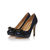 Dark blue quilting leather pump