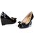 Patent leather wedge pump