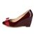 Patent leather wedge pump