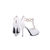 White leather metal rings sandal