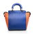 Blue & Orange Leather handle bag