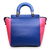 Blue & Pink leather handle bag