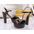 Black patent leather platform pump sandals