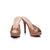 Beige patent  leather pump slipper