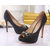 fabric peep toe platform pump