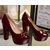 patent leather peep toe platform pump