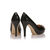 black patent leather peep toe platform pump