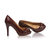 GG embossed patent leather peep toe platform pump