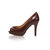 GG embossed patent leather peep toe platform pump