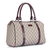 Joy Medium Boston Bag Beige Apricot And  Bordeaux