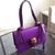 Animalier leather shoulder bag purple leather