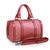 Pink fabric small boston bag with shoulder strap