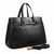 Black Real Cowhide Leather Handle Bag