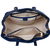 Dark Blue Real Cowhide Leather Handle Bag