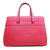 Pink Real Cowhide Leather Handle Bag